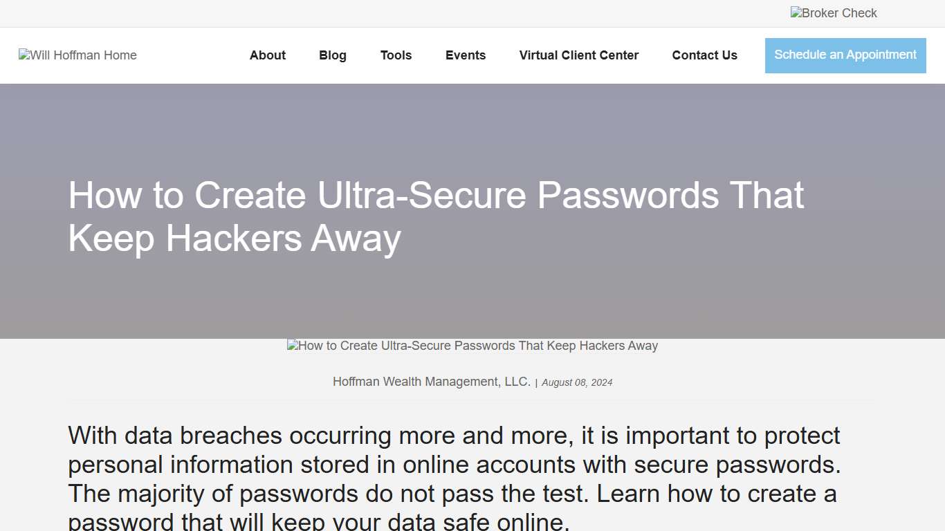 Creating Secure Passwords